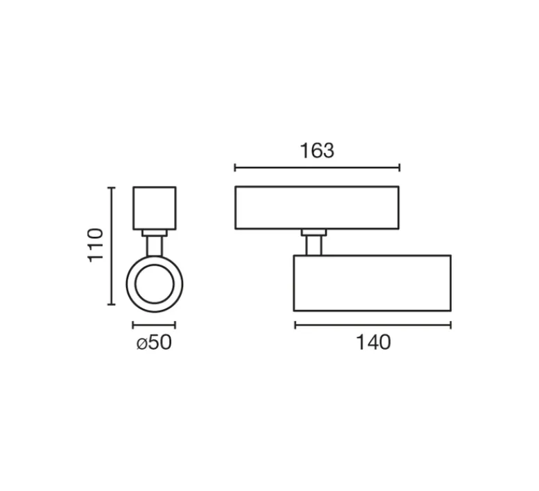 Plafonnier & Spot*Faro Architectural Spot pour rail, Neso Hole, , 36°, LED, 2700K, 574 lm, L16,3cm, H10cm - Faro noir mat