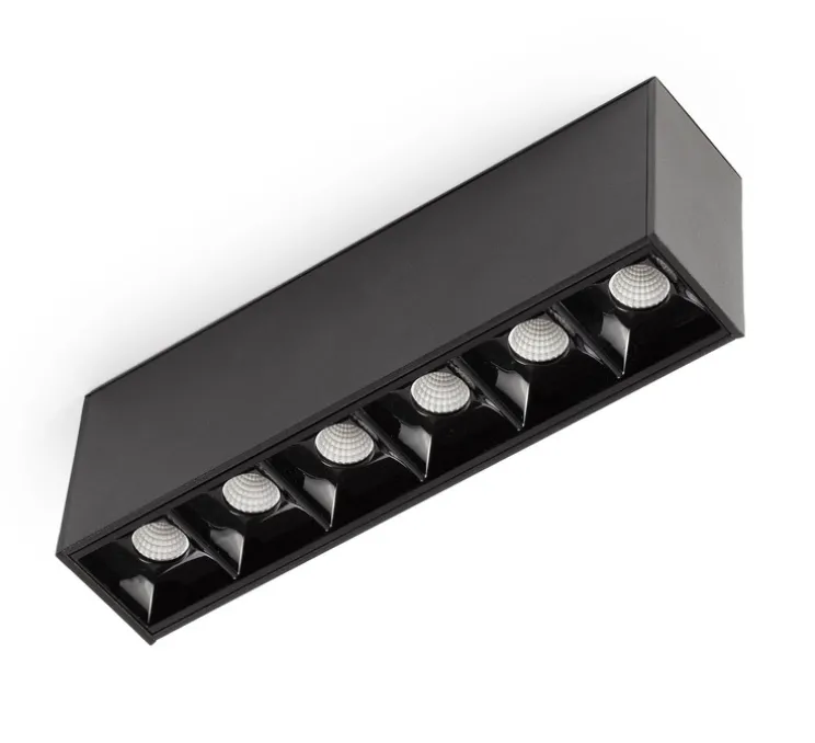 Spot pour rail, Neso Point 6, noir, LED, 2700K, 490 lm, L16,6cm, H5,6cm - Faro Architectural