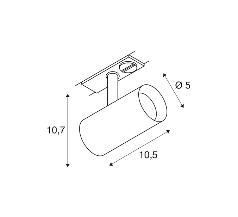 Plafonnier & Spot*SLV Spot pour rail, Noblo, , LED, dim, 3000K, 125 lm, Ø5cm, H10,7cm - noir