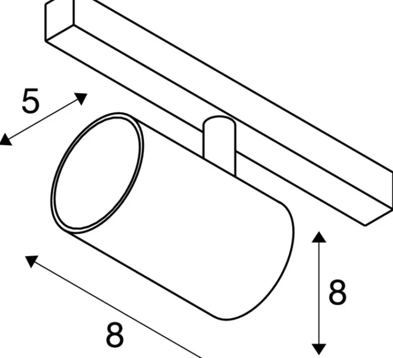 Plafonnier & Spot*SLV Spot pour rail, NUMINOS XS , , DALI 2, LED, 3000K, 690 lm, Ø5cm, H8cm - blanc