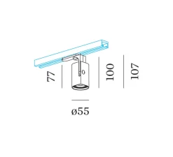 Plafonnier & Spot*Wever&Ducré Spot pour rail, Sqube on Track, , Ø5,5cm, H10,7cm - Wever et Ducré blanc