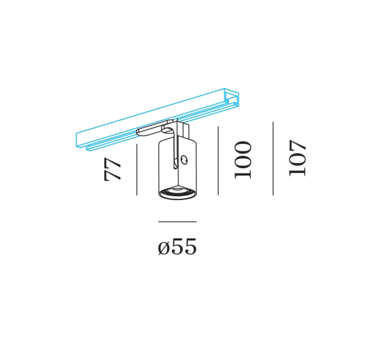 Plafonnier & Spot*Wever&Ducré Spot pour rail, Sqube on Track, , Ø5,5cm, H10,7cm - Wever et Ducré blanc