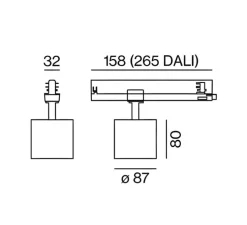 Spot pour rail, Varo 80 S, blanc, LED, dim, 3000K, 1890 lm, Ø8,7cm, H8cm - XAL
