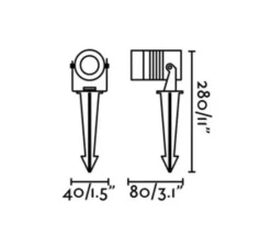 Plafonnier & Spot*Faro Spot, Projecteur avec piquet Balder, , IP67, LED, 3000K, 212 lm, L4cm, H28cm - noir
