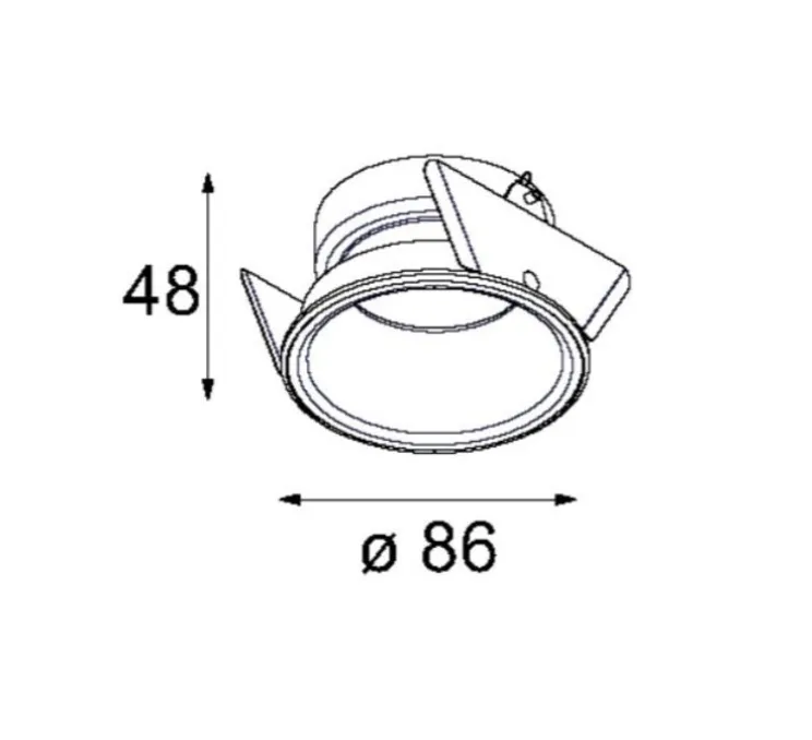 Spot, salle de bain, Lotis, 86, IP55, blanc, ø7.9cm, H10cm - Modular