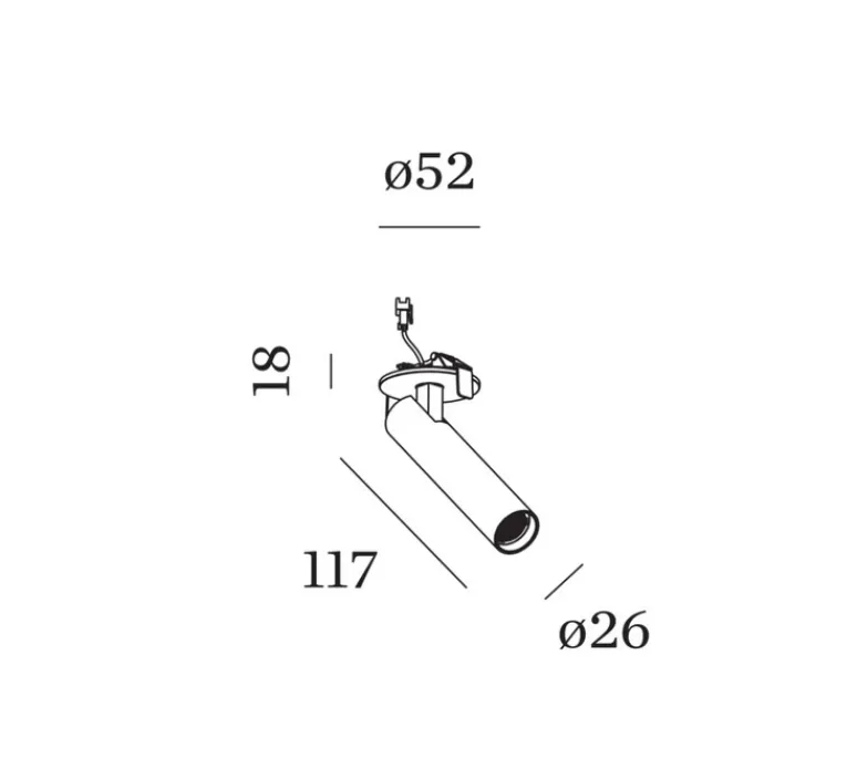 Plafonnier & Spot*Wever&Ducré Spot semi-encastré, Match 1.0, , LED, dim, 2700K, 525 lm, Ø2,6cm, H11,7cm - blanc
