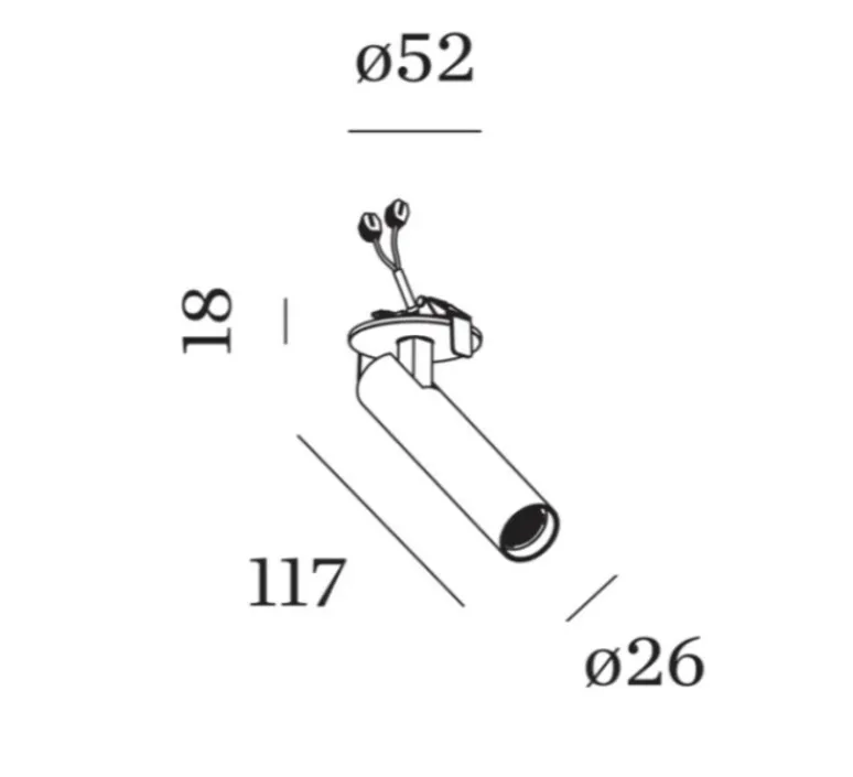 Plafonnier & Spot*Wever&Ducré Spot semi-encastré, Match 1.0, , LED, dim, 3000K, 555 lm, Ø2,6cm, H11,7cm - blanc