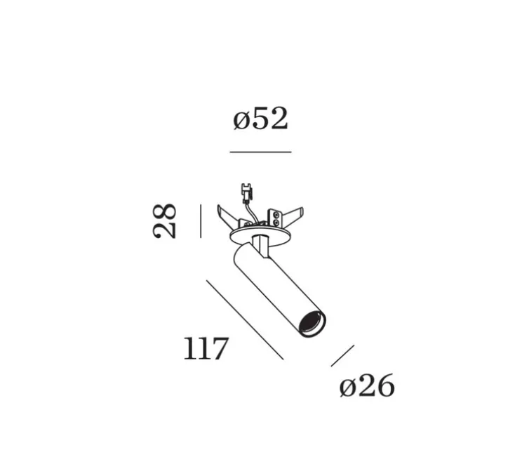 Spot semi-encastré, Match 1.0, noir mat, LED, 2700K, 525 lm, Ø2,6cm, H11,7cm - Wever&Ducré