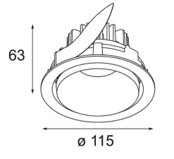 Plafonnier & Spot*Modular Spot, Smart Kup Recessed Adjustable 115 1x, , LED, 2700K, 744 lm, Ø11,5cm, H63cm - blanc