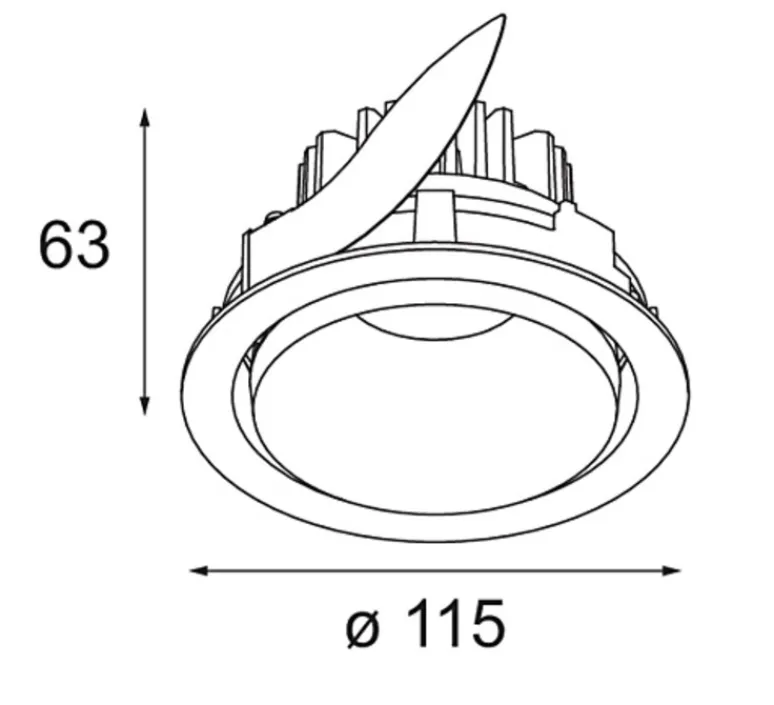 Plafonnier & Spot*Modular Spot, Smart Kup Recessed Adjustable 115 1x, , LED, 2700K, 744 lm, Ø11,5cm, H63cm - blanc