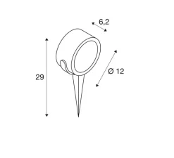 Plafonnier & Spot*SLV Spot sur piquet, Sitra 360 Spike, , IP44, L12cm, H12cm - anthracite