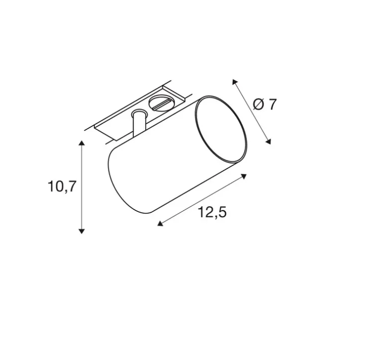 Spot sur rail, Asto tube, blanc, Ø7cm, H10,5cm - SLV