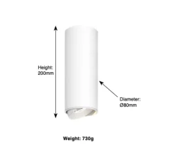 Spot, Titan 200 Cone, 40°, noir mat, LED, 4000K, 1172lm, Ø8cm, H20cm - Doxis