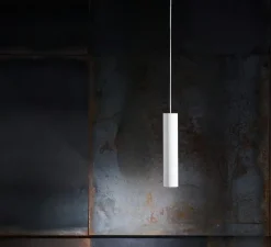 Suspension, A-Tube small, sans rosace, blanc mat, Ø6cm, H30cm - Lodes