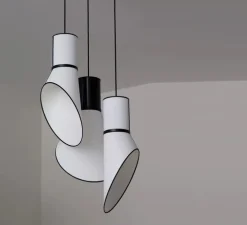 Suspension, 3 Baby Cargo, blanc & noir, Ø16cm, H14cm - DesignHeure