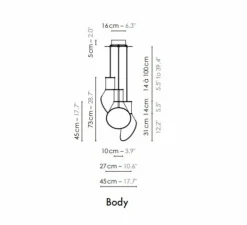 Suspension, 3 Baby Cargo, blanc & noir, Ø16cm, H14cm - DesignHeure