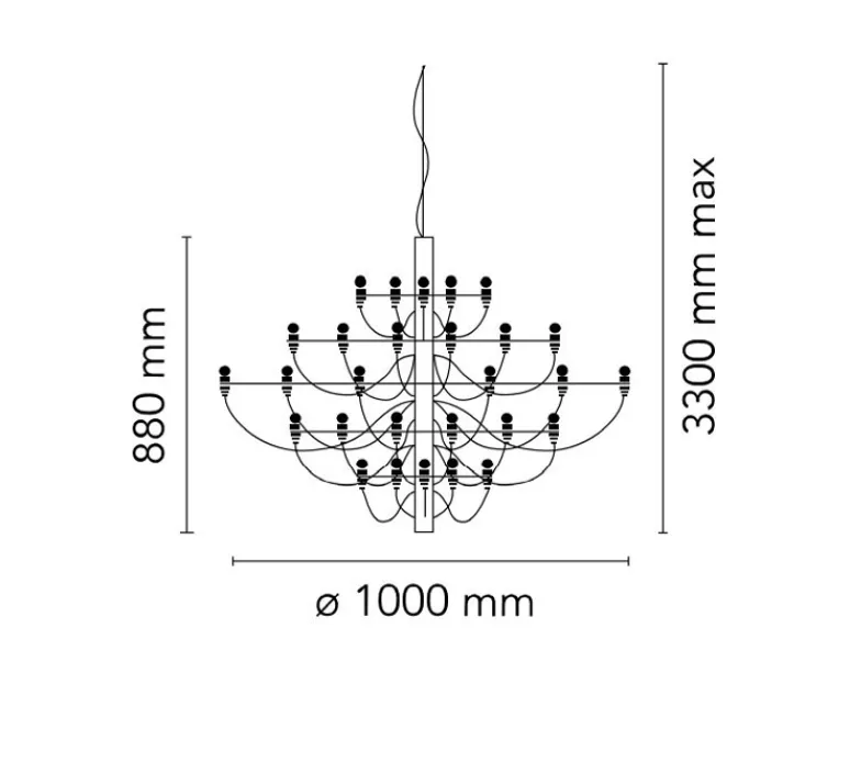 Suspension*Flos Suspension, 2097/50, , 2700K, Ø100cm, H88cm - chromé (ampoules dépolies)