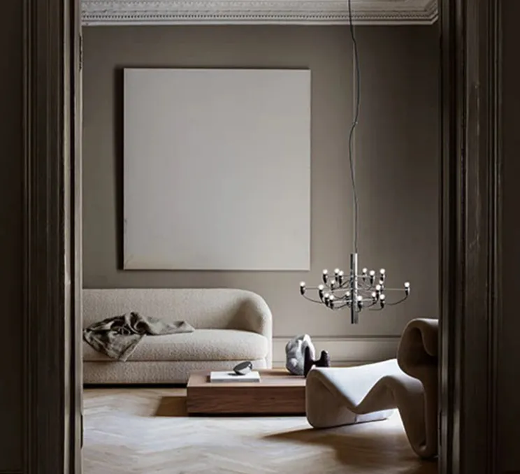 Suspension, 2097/18, chromé (ampoules dépolies), 2700K, Ø69cm, H51cm - Flos