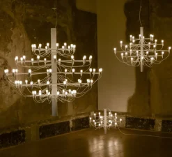 Suspension*Flos Suspension, 2097/50 Clear Bulbs , , Ø100cm, H88cm - blanc