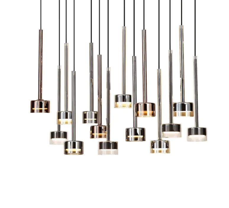 Suspension*Mantra Suspension 8 lights, Tonic, , Ø47cm, H50cm - transparent, chrome, bronze et cuivre