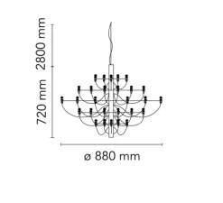 Suspension*Flos Suspension, 2097/30, , 2200K, Ø88cm, H72cm - noir (ampoules transparentes)