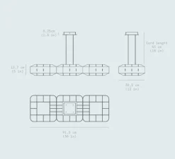 Suspension*Darmes Suspension, 1979 Triple, , LED, dim, 3000K, 4800 lm, L91,5cm, H12,7cm - noir mat