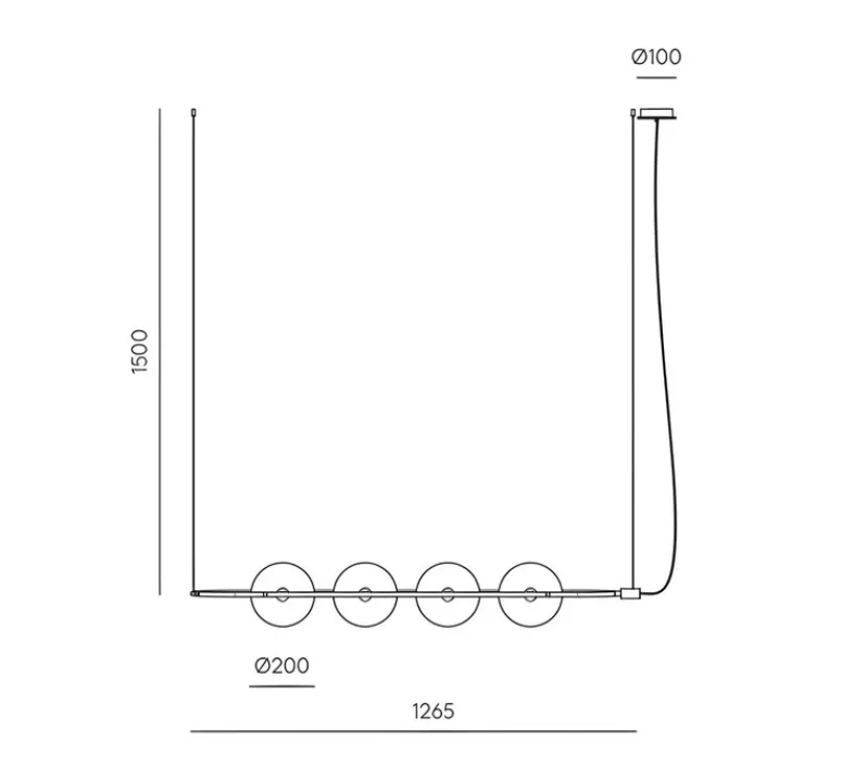 Suspension*Aromas del Campo Suspension, Abbacus, , L126,5cm, H20cm - laiton mat