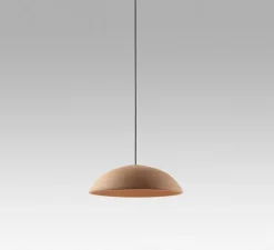 Suspension, Absidiola C plato, directe, terracotta naturel, LED, 2700K, 420 lm, L20cm, H6cm - Luxcambra