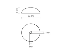 Suspension, Absidiola C plato, directe, terracotta naturel, LED, 2700K, 420 lm, L20cm, H6cm - Luxcambra
