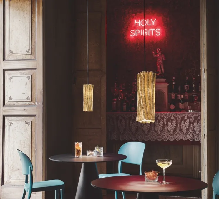 Suspension, Accordéon vertical, or, Ø11cm, H30cm - Slamp