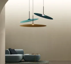 Suspension*Fabbian Suspension accoustique, Acustica F58, , IP40, LED, dim, 2700K, 2054 lm, Ø90cm, H9cm - Océan