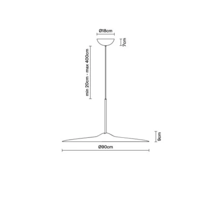 Suspension accoustique, Acustica F58, Corail, IP40, LED, dim, 2700K, 2054 lm, Ø90cm, H9cm - Fabbian