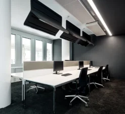 Suspension accoustique, Muse Double Light , anthracite, LED, dim, 4000K, 4400 lm, L160cm, H70cm - XAL