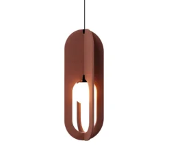 Suspension accoustique, Solli Cocoon 2.0, feutre oxyde rouge, LED, dim, 3000K, 270 lm, Ø22cm, H58cm - Wever&Ducré
