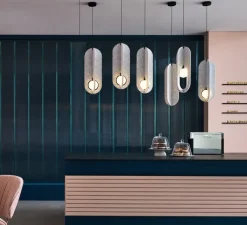 Suspension*Wever&Ducré Suspension accoustique, Solli Cocoon 1.0, , LED, dim, 2700K, 290 lm, Ø22cm, H58cm - gris marbre