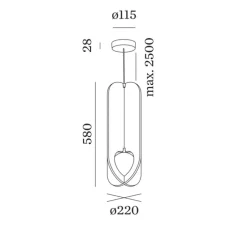 Suspension accoustique, Solli Cocoon 1.0, blanc cassé, LED, dim, 3000K, 275 lm, Ø22cm, H58cm - Wever&Ducré