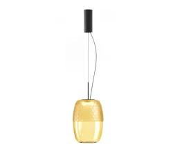 Suspension*Panzeri Suspension, Adamas, , LED, dim, 2700K, 624 lm, Ø23,6cm, H33cm - verre bronze, structure noire