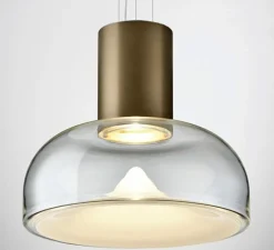 Suspension*LEUCOS Suspension, Aella S 54 L , bronze, LED, dim, 2700K, 3808 lm, Ø54cm, H46,2cm - bronze, transparent