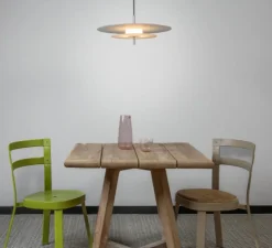 Suspension*Loftlight Suspension, Aeroplan verre, LED, 3000K, 2400 lm, Ø47cm, H19cm - blanc