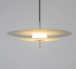 Suspension*Loftlight Suspension, Aeroplan verre, LED, 3000K, 2400 lm, Ø47cm, H19cm - blanc