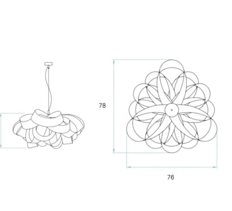 Suspension, Agatha, rouge, Ø76cm, H37cm - LZF