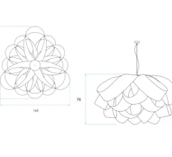 Suspension*LZF Suspension, Agatha, SG, hêtre, Ø140cm, H82cm - en hêtre
