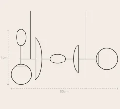 Suspension*Sphaer Suspension, Aglae, , L77,5cm, H41cm - blanc, rose