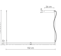 Suspension*Karman Suspension, Airtek One, système seul, , LED, dim, 3000K, 1800 lm, L132cm, H13cm - noir mat