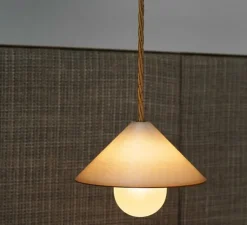 Suspension, Alba Top, laiton brossé, verre givré, câble doré, Ø15cm, H11cm - Contain