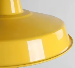 Suspension, Alexandre, email jaune et porcelaine blanche, Ø40cm, H25cm - Zangra