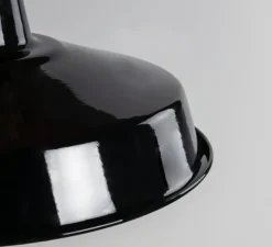 Suspension*Zangra Suspension, Alexandre, émail noir et porcelaine noire, Ø40cm, H25cm - Noir / Noir