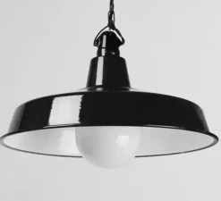 Suspension*Zangra Suspension, Alexandre, émail noir et porcelaine noire, Ø40cm, H25cm - Noir / Noir