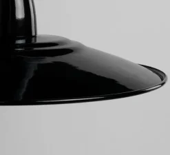 Suspension*Zangra Suspension, Alexis, , Ø28cm, H8,5cm - métal émaillé noir, porcelaine noire