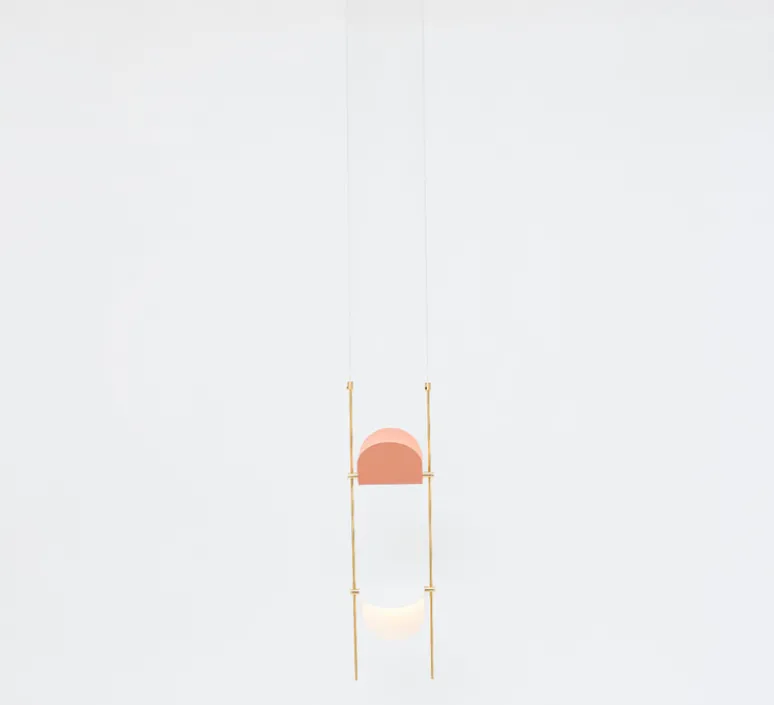 Suspension*OliveLab Suspension, Ali di Luce, 2, , LED, 2700K, 400 lm, L20cm, H160cm - blanc, terracotta et laiton
